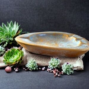 STRANGL Pottery, vintage ceramic ashtray, excellent condition,MCM, 8 inches long